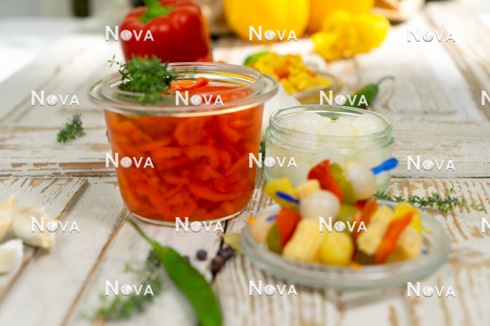 N1711349 Pickled vegetables with Capsicum annuum