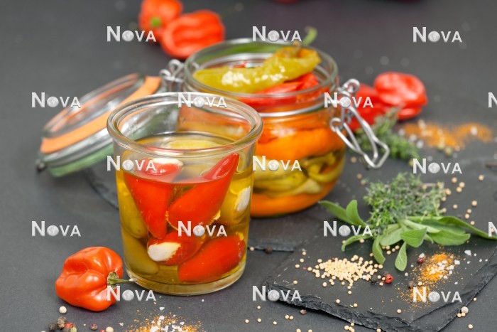 N1711255 Pickled vegetables with Capsicum annuum