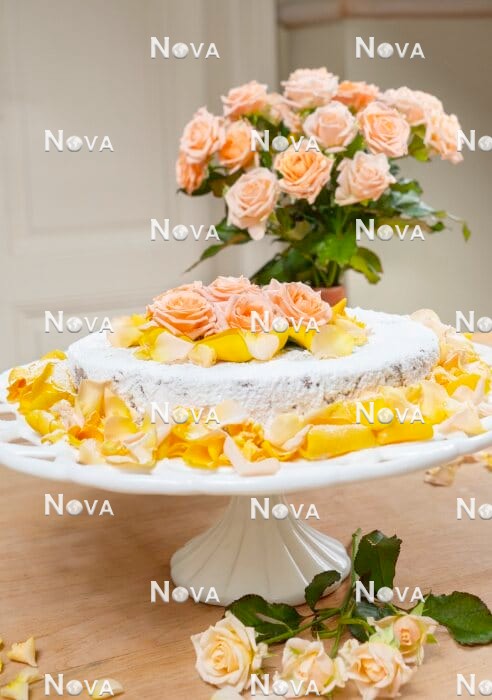 N2102562 Torte mit Rosenblüten
